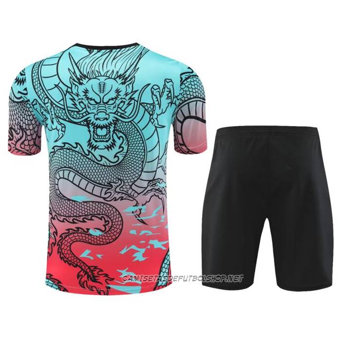 Chandal del Real Madrid Dragon 24-25 Manga Corta Verde y Rojo - Pantalon Corto